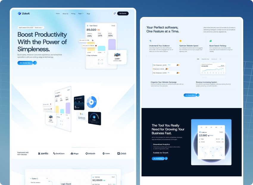 Zaiwit - SaaS & Startup -Webflow -Vorlage Medien 1