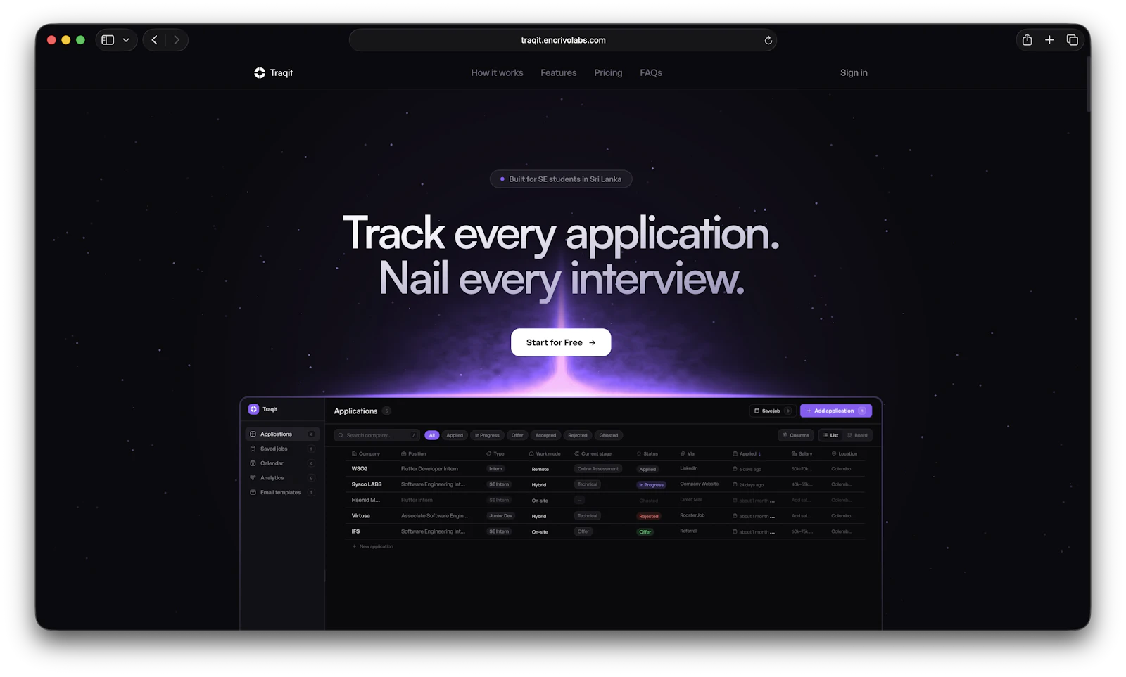 Traqit screenshot 1