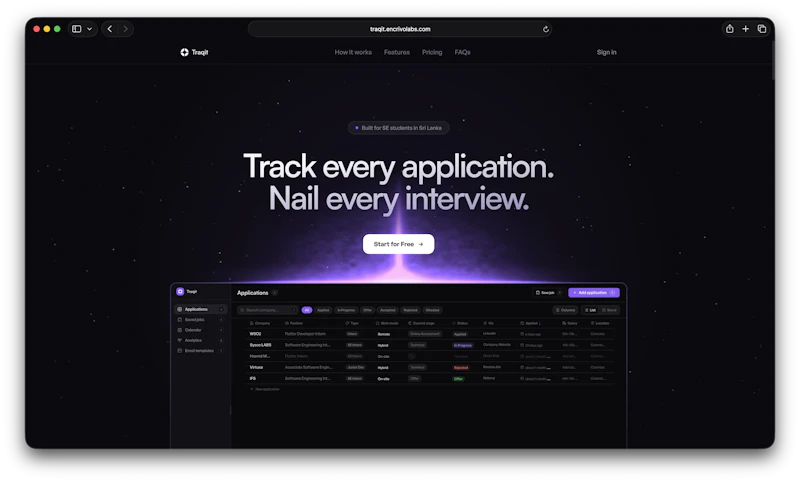 Traqit screenshot 1