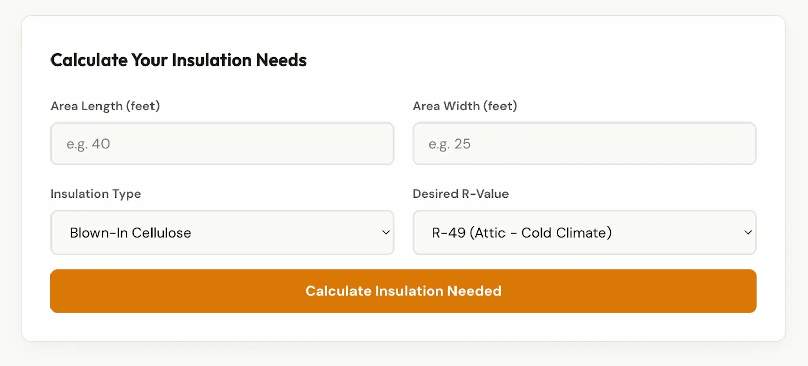 Insulation Calculator screenshot 1