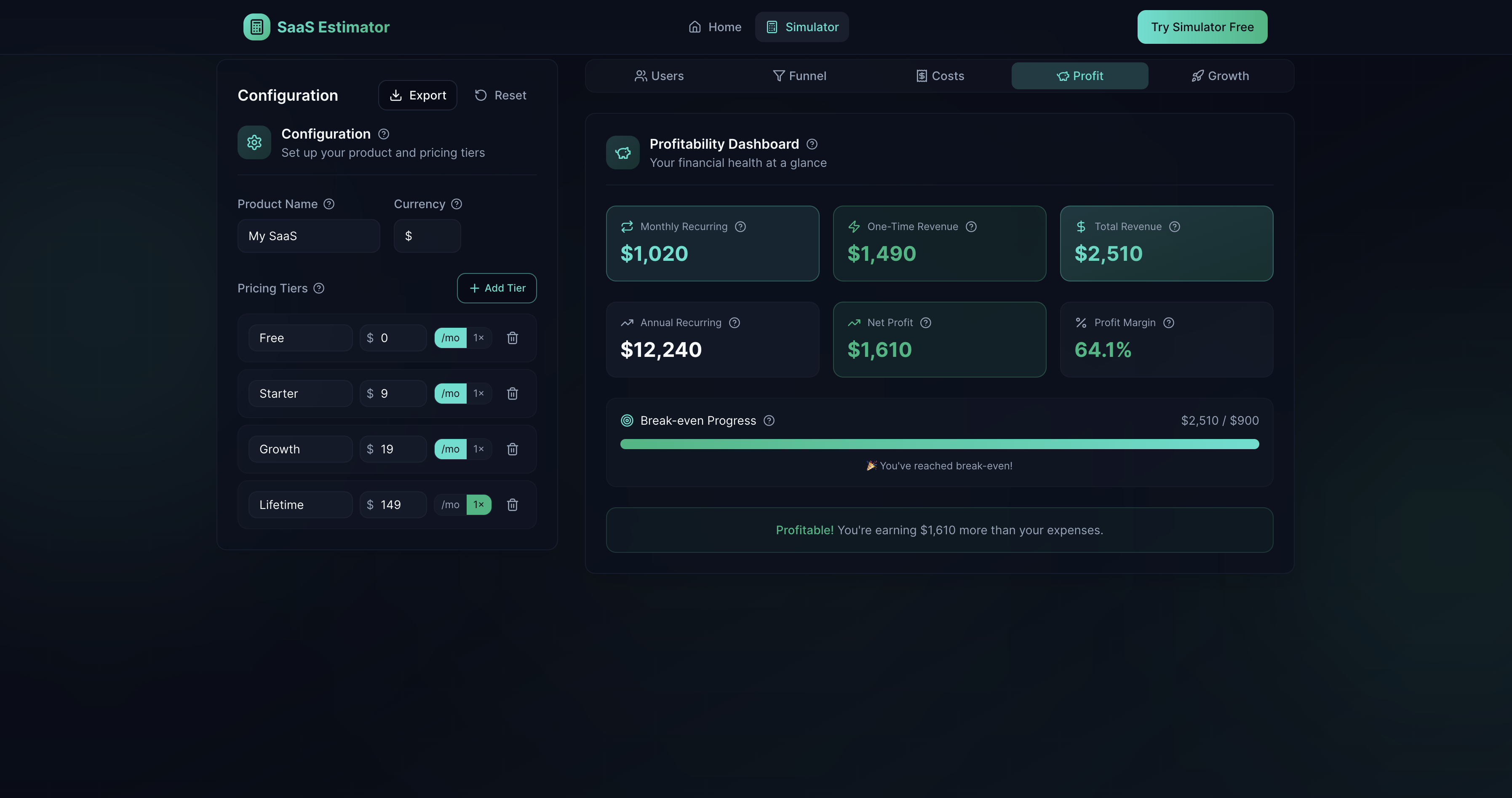 SaaS Estimator gallery image