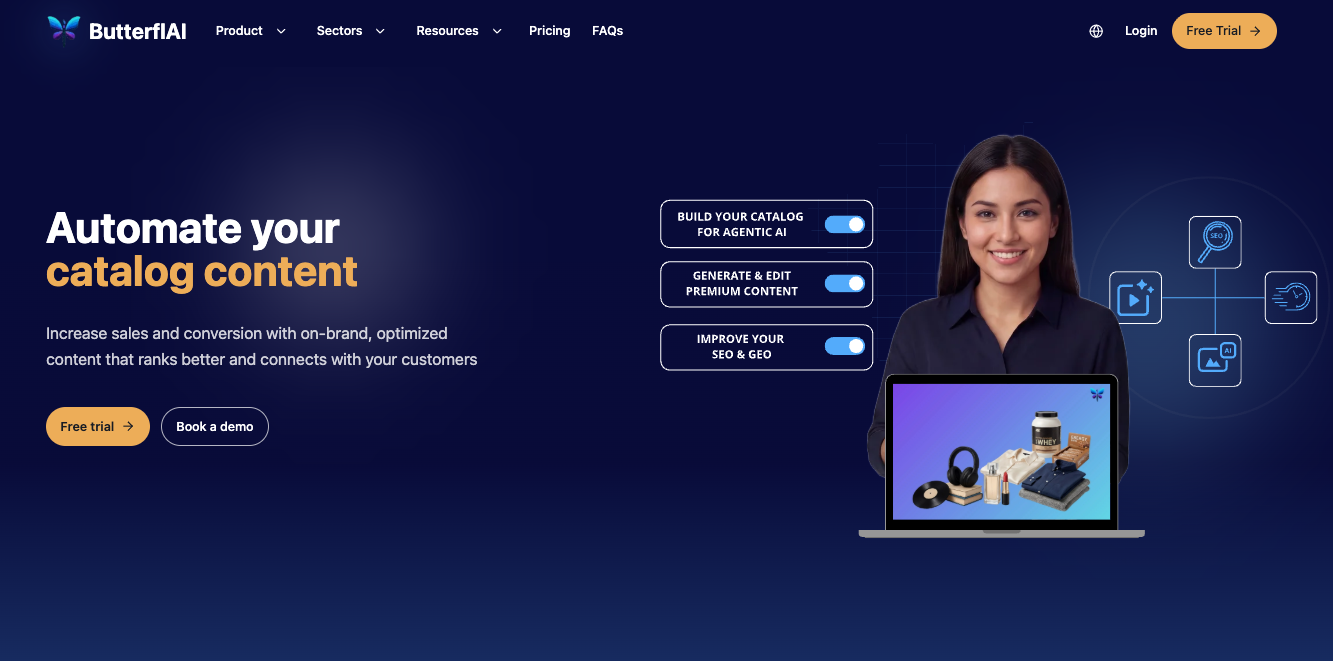 ButterflAI - Main product screenshot demonstrating key features and user interface