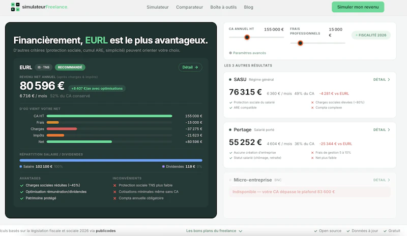 simulateurFreelance screenshot 3