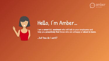 I'm Amber, an HR ChatBot who talks to your employees and measures