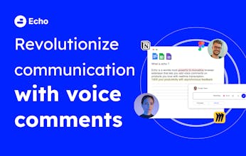 Der Echo-Gerät zeigt Sprachkommentare an und erweitert digitale Dokumente, Aufgaben, E-Mails und kollaborative Arbeitsbereiche.