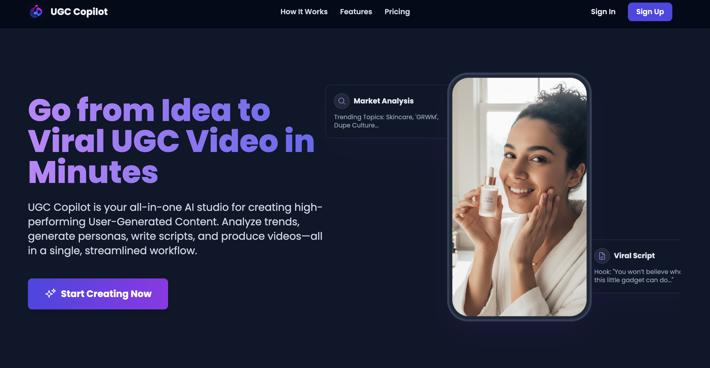Média Copilote UGC - ADS UGC alimentés par AI.Rendu simple. 2