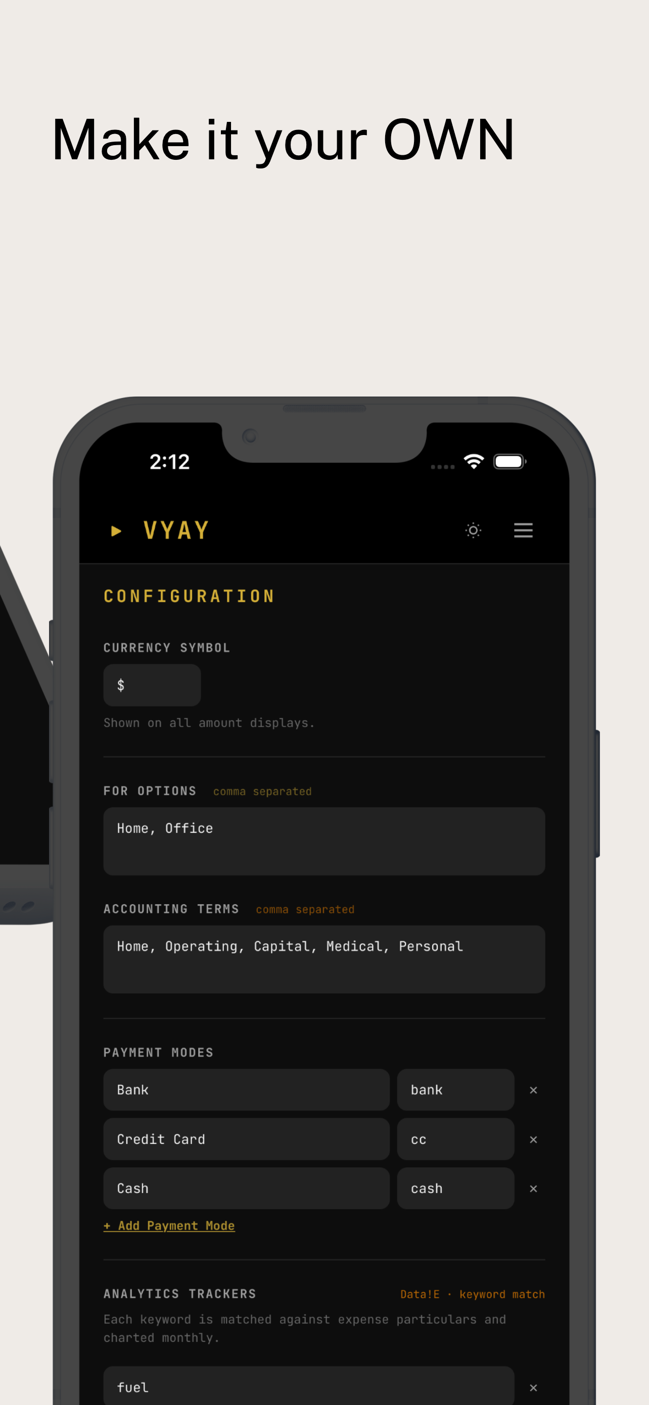 Vyay - Expense Tracker + Analytics gallery image