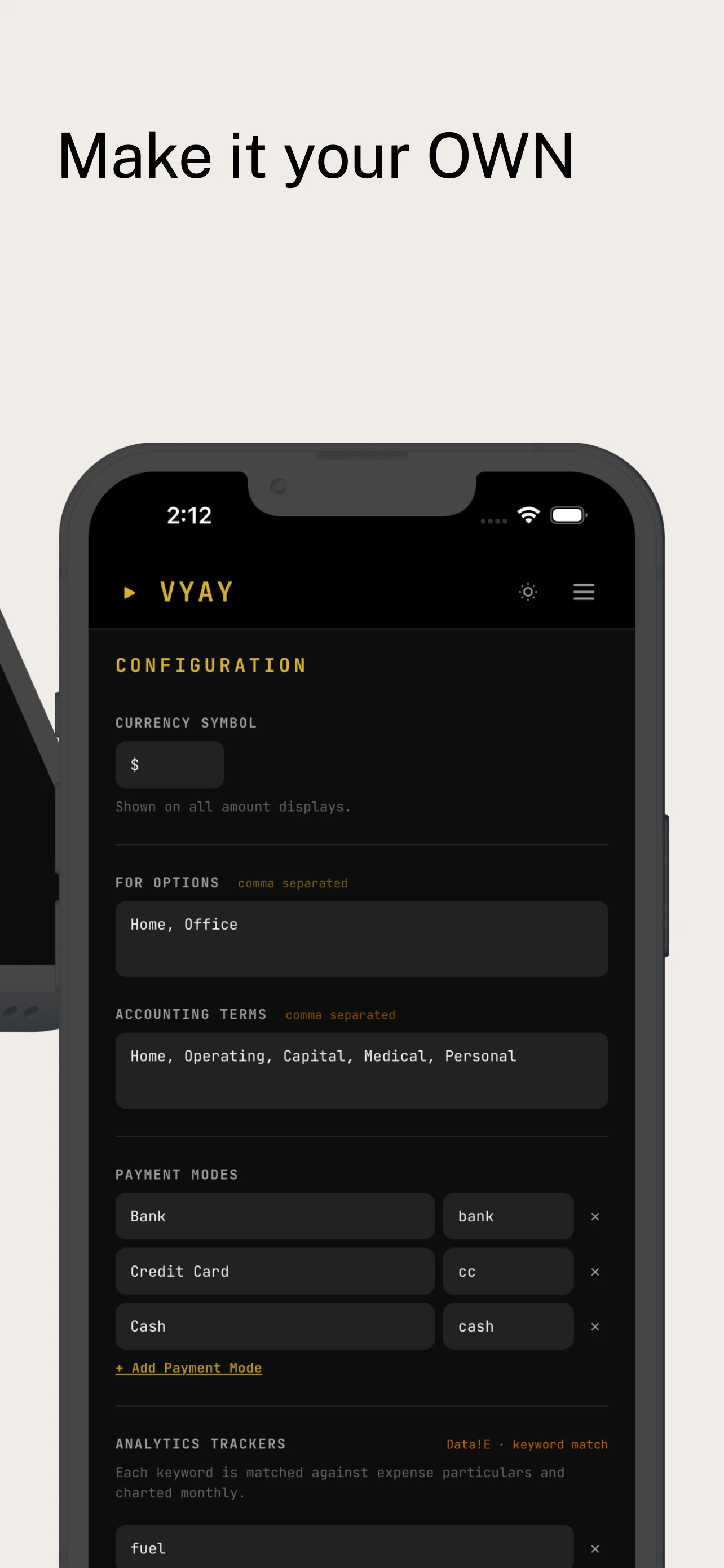 Vyay - Expense Tracker + Analytics screenshot 3