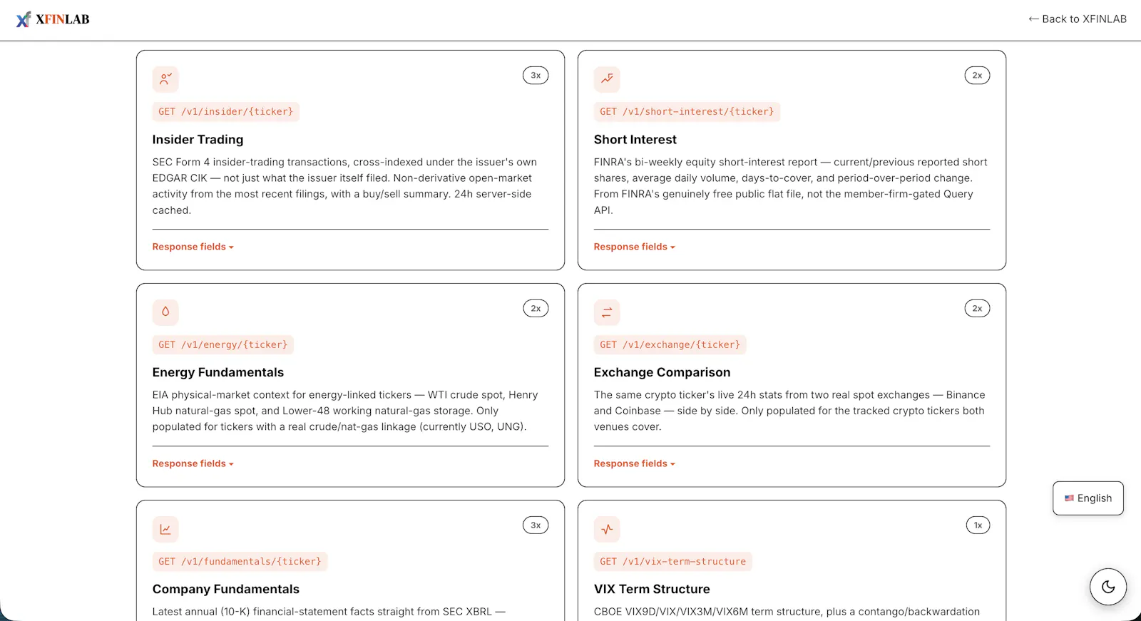 XFINLAB Intelligence API screenshot 6