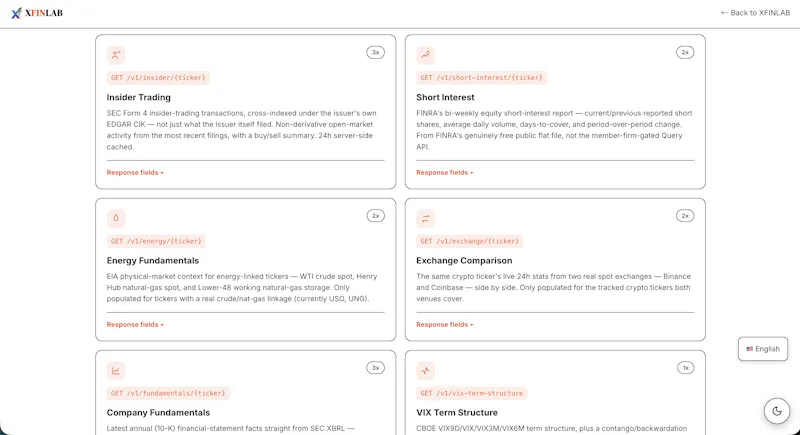 XFINLAB Intelligence API screenshot 6
