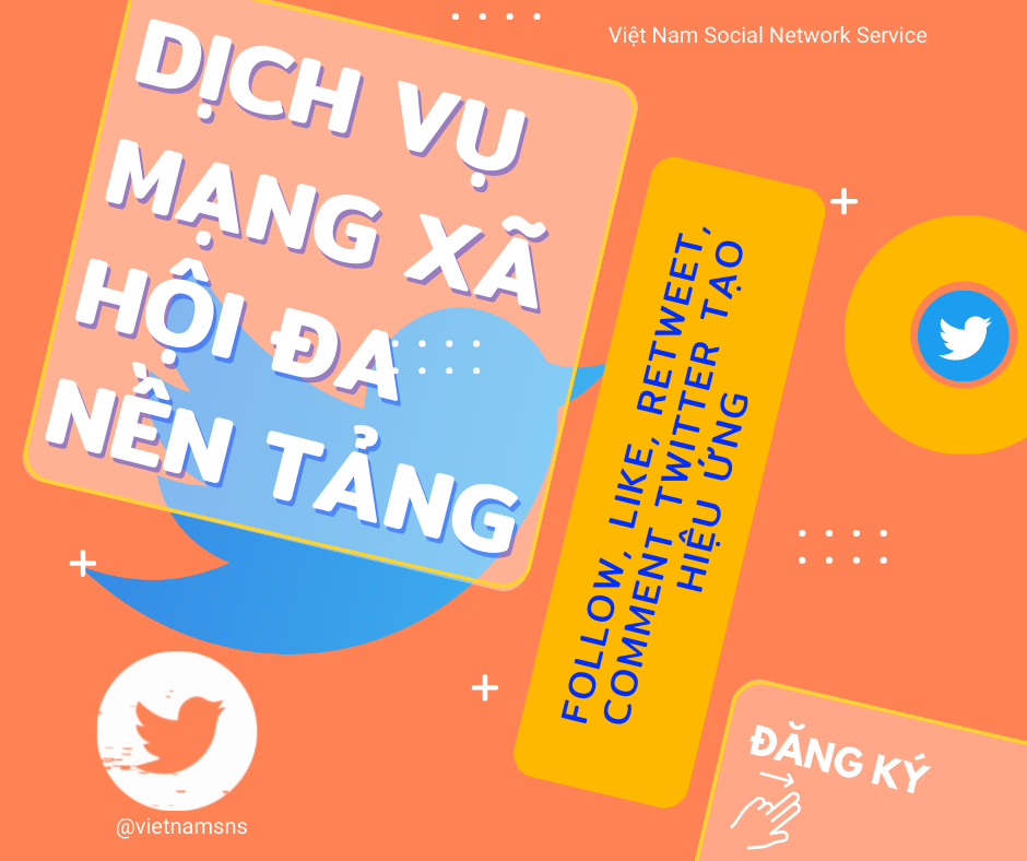 베트남 소셜 네트워크 서비스 - Web Mua 팔로우 트위터 - Facebook -Instagram -Telegram 미디어 3