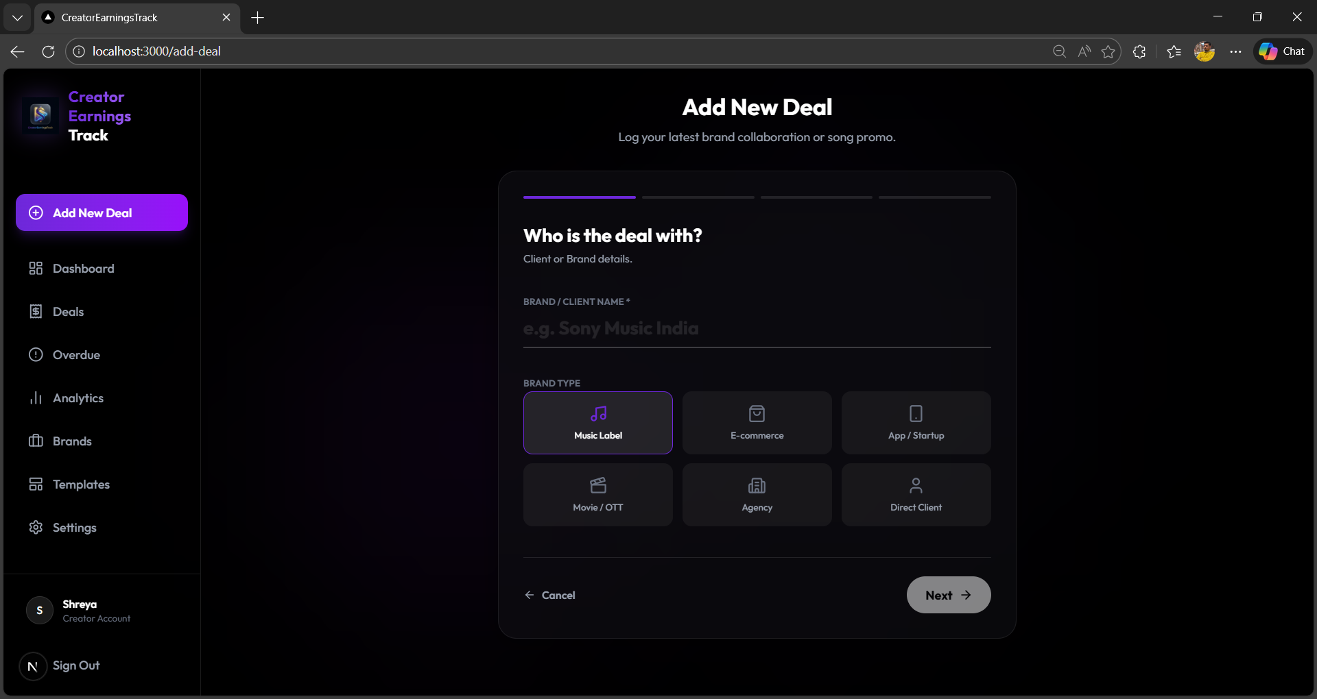 CreatorEarningsTrack gallery image
