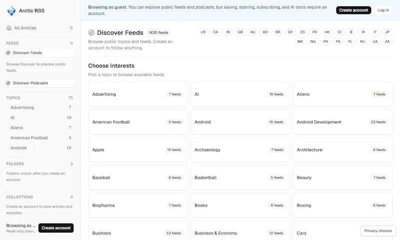 Arctic RSS screenshot 3