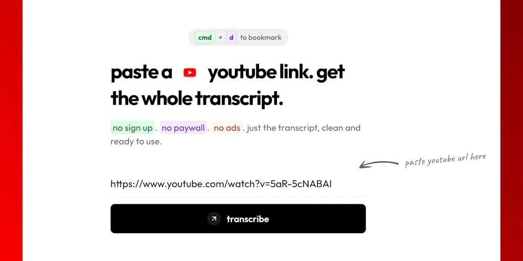 YouTube Transcript Tool: Convert YouTube videos to text instantly | Product Hunt