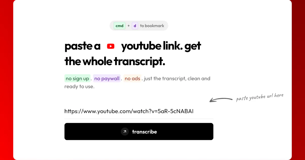 YouTube Transcript Tool