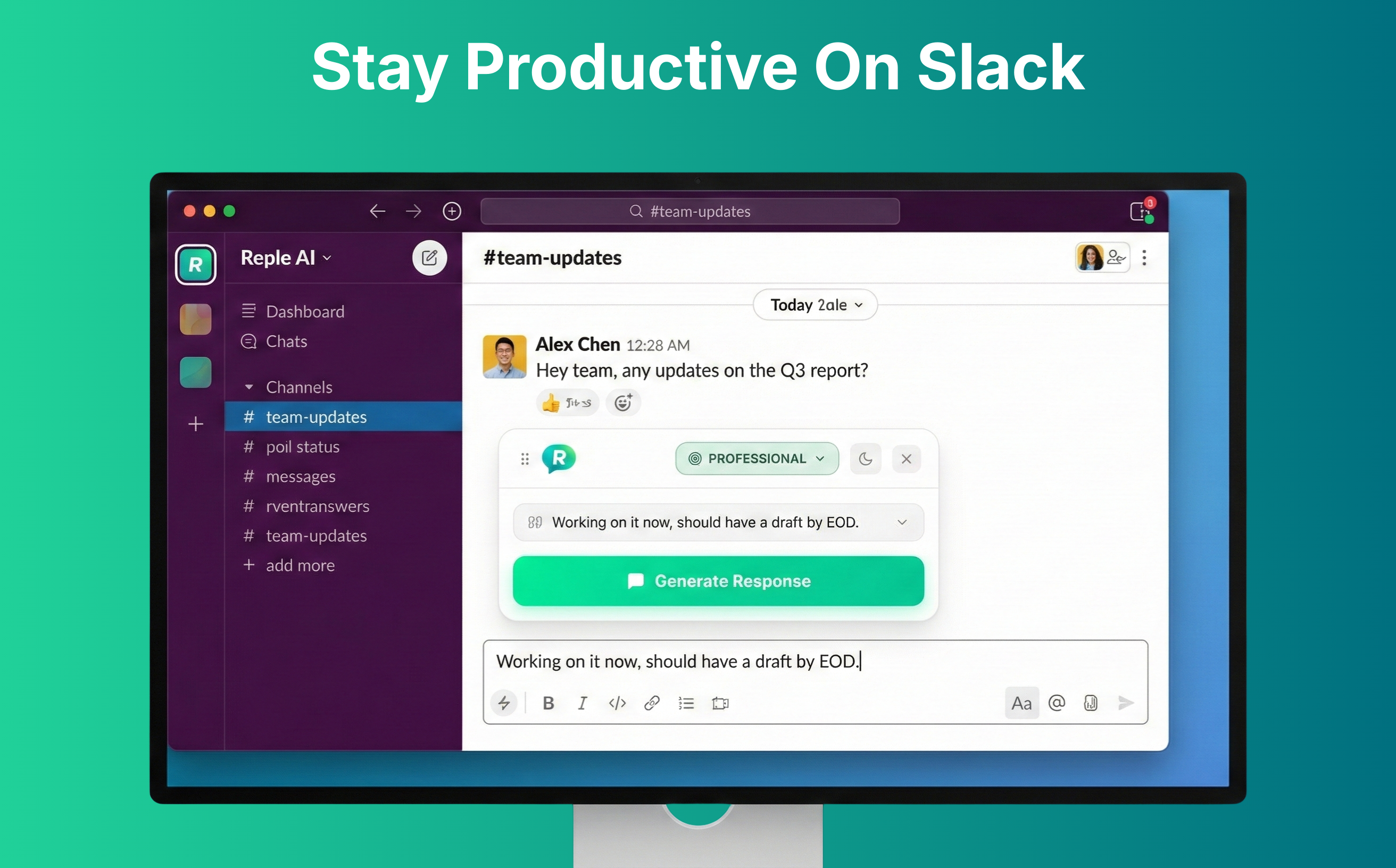 Reple AI - Screenshot 3 showing product features and functionality