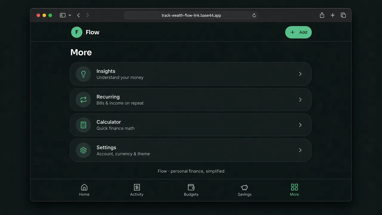 Wealth Flow screenshot