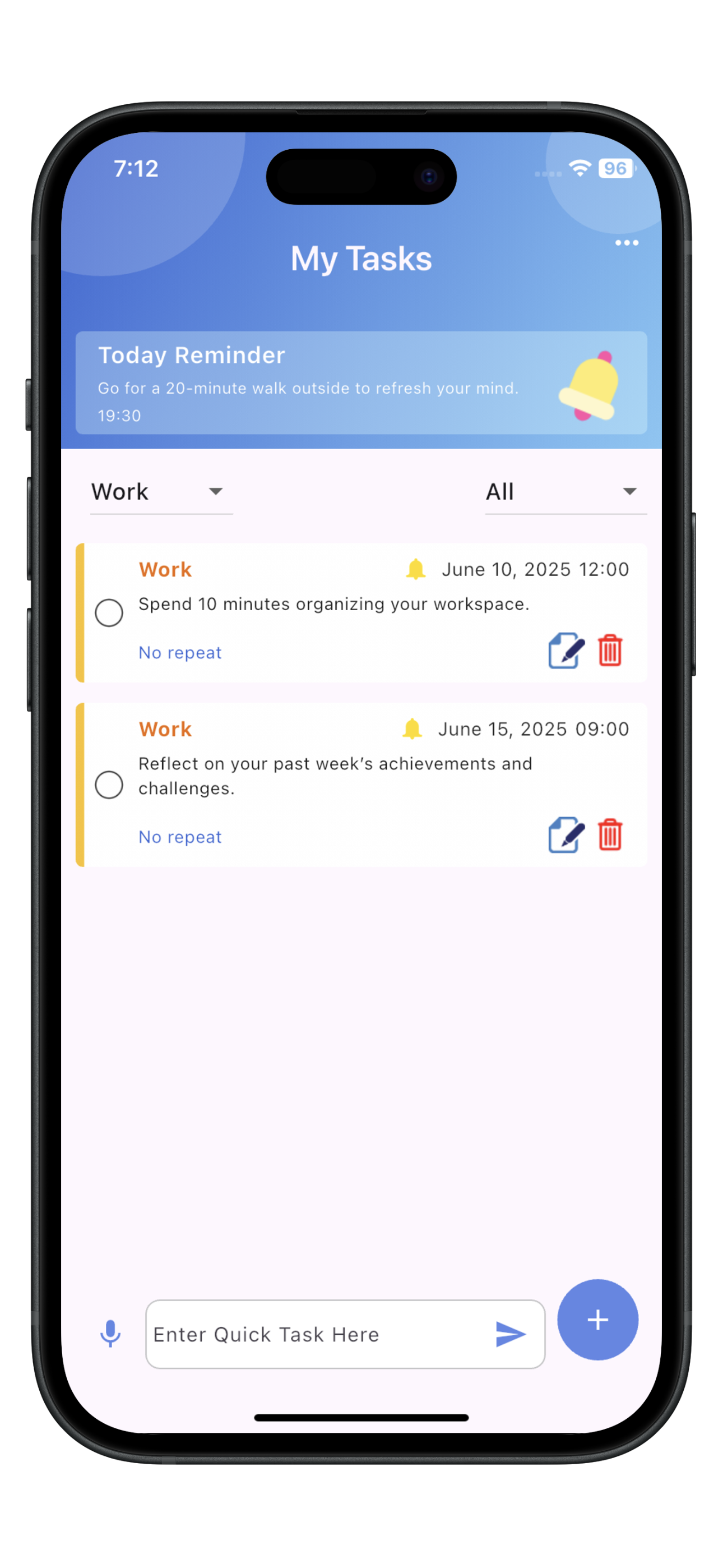 รายการตรวจสอบรายวัน: Quicklist media 9