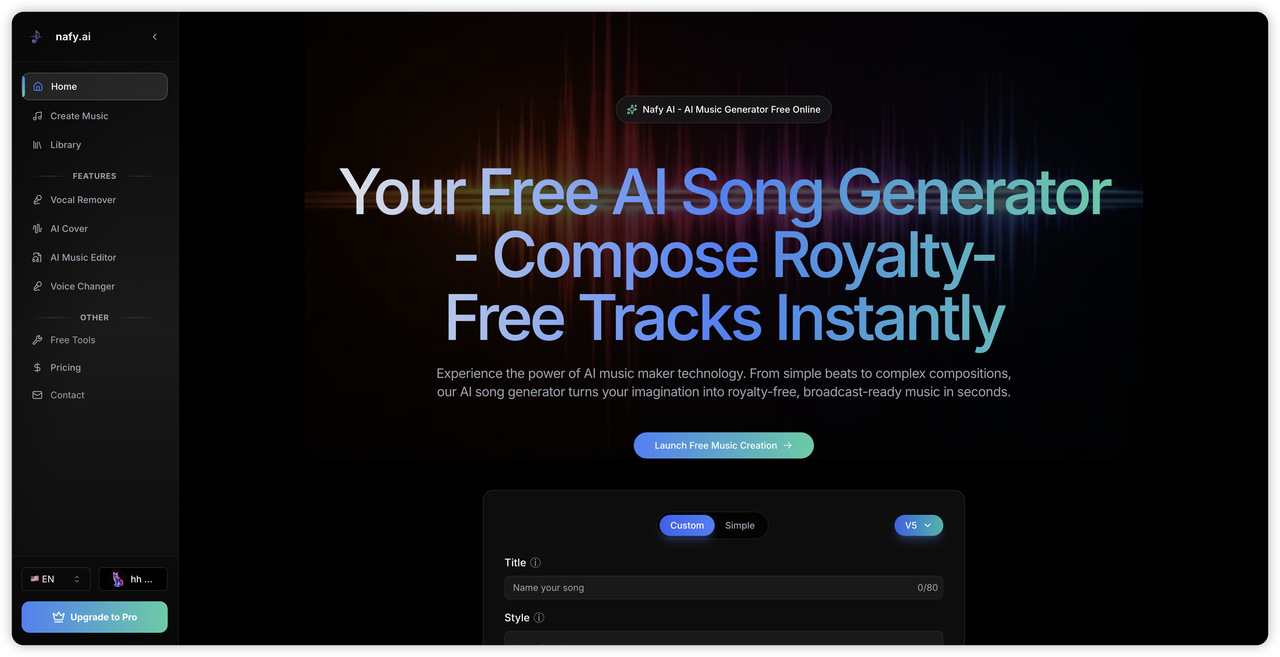 NafyAI - Main product screenshot demonstrating key features and user interface