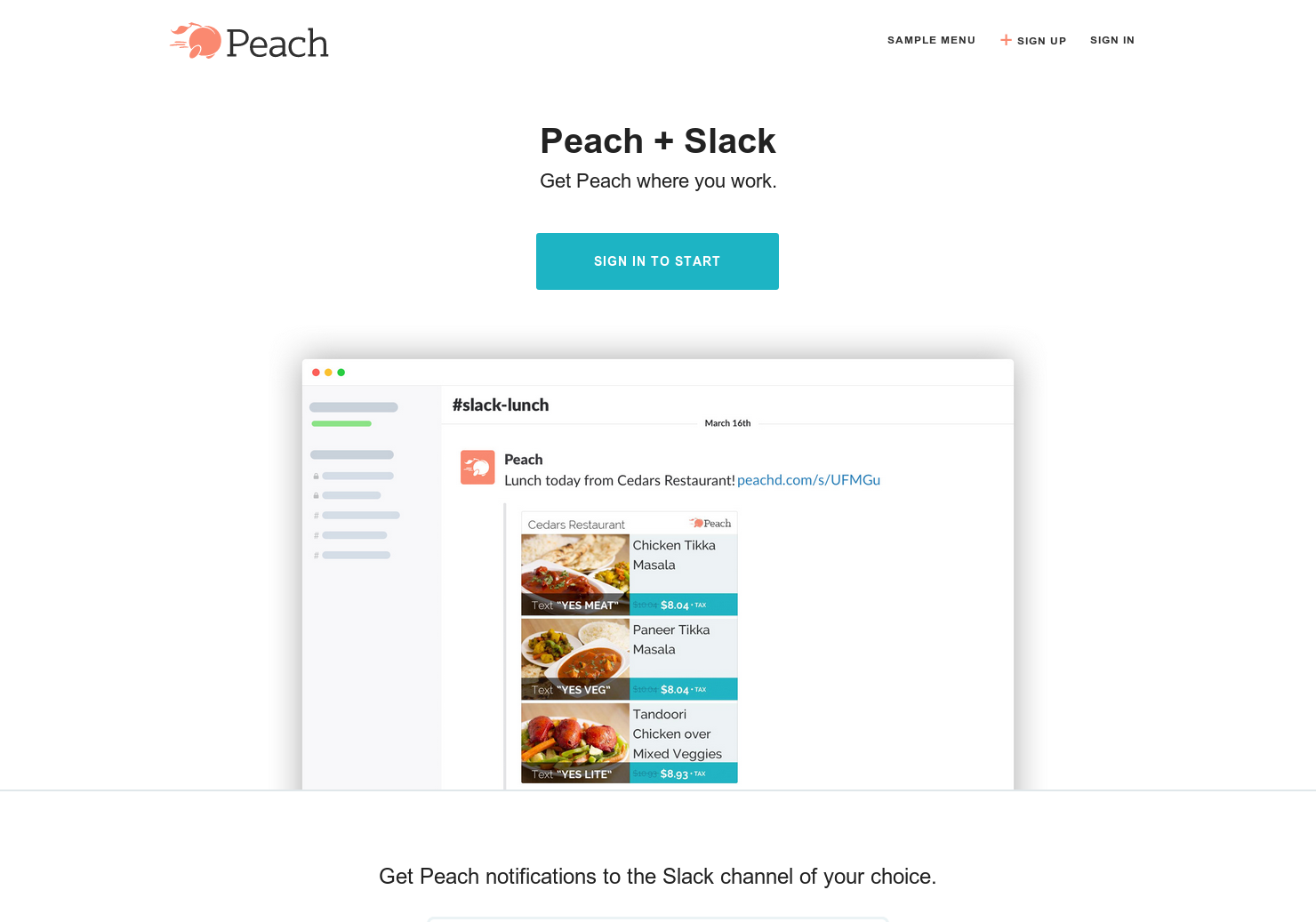 Peach Slack Integration
