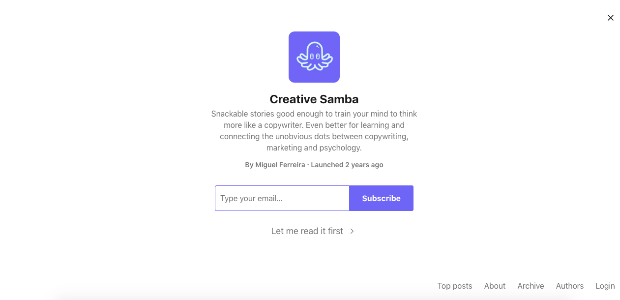 Creatieve Samba Copywriting -nieuwsbrief - Snackable verhalen om je te helpen meer te denken als een copywriter. media 1