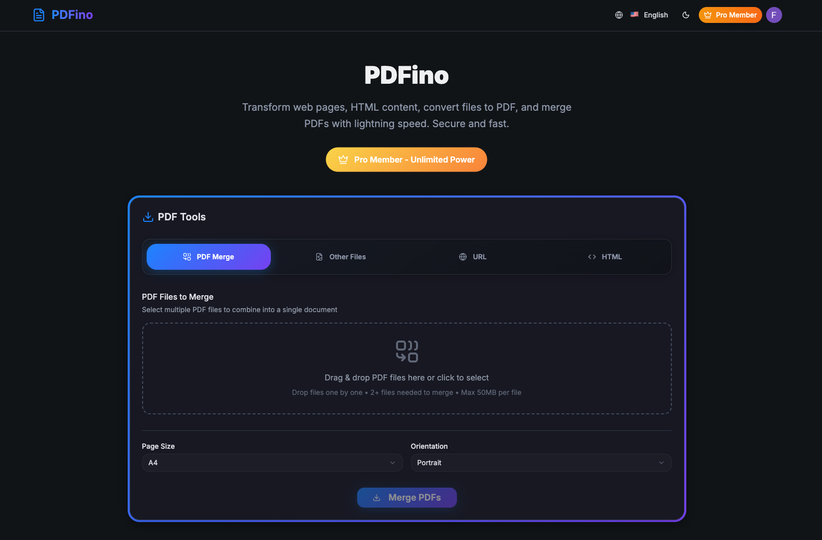 PDFino - Screenshot 2 showing product features and functionality