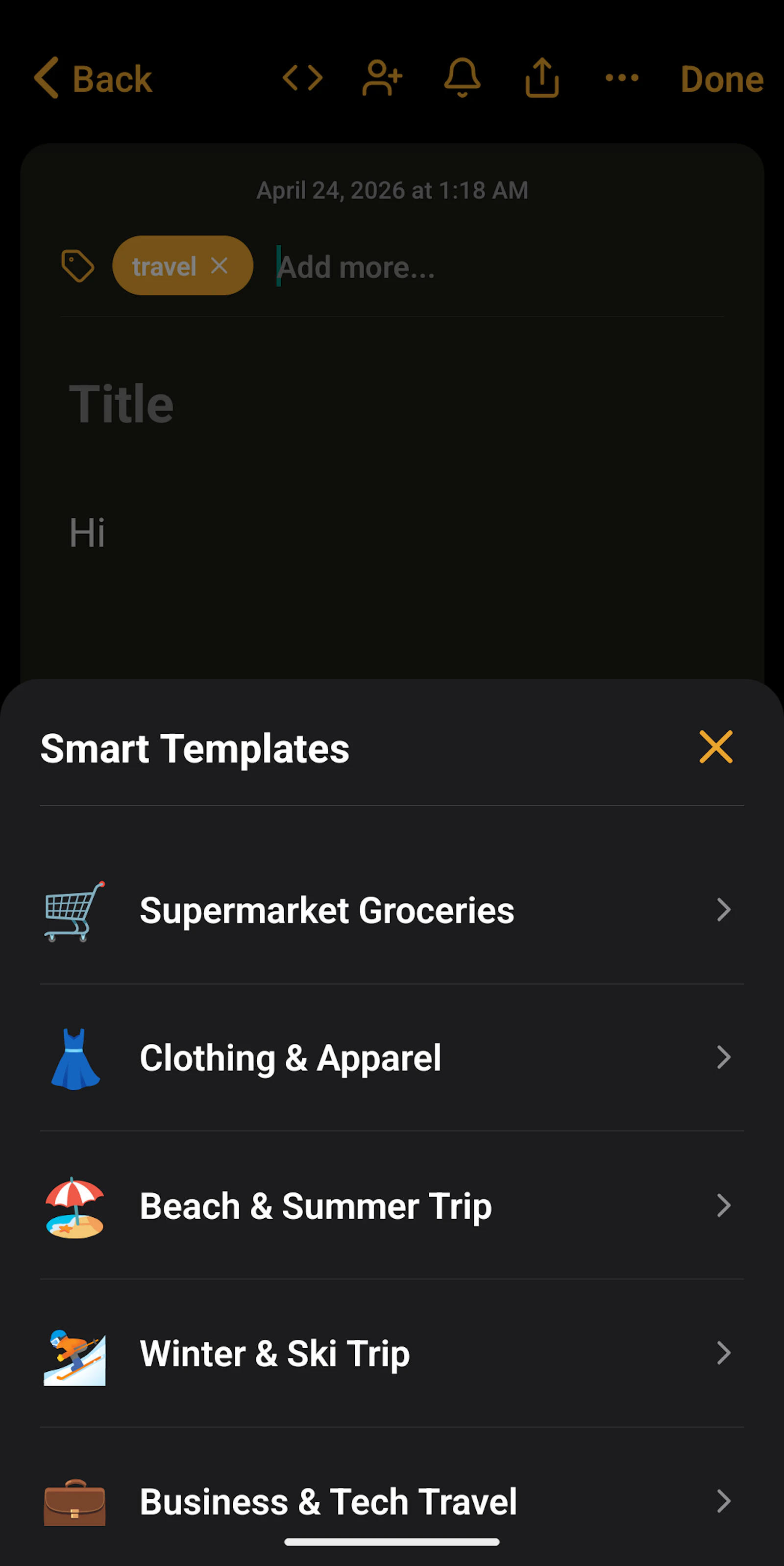 Notes screenshot 1