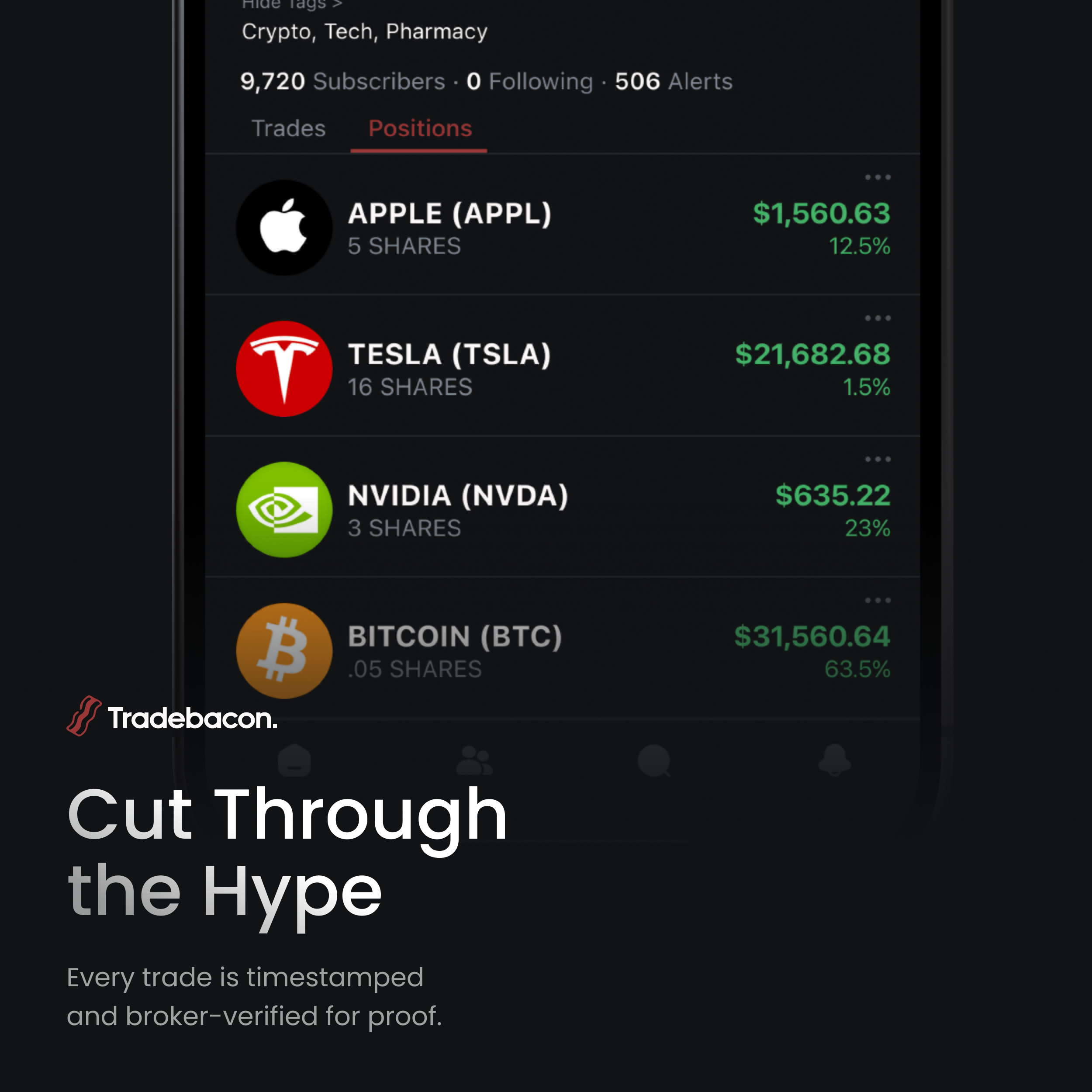 Tradebacon - Screenshot 2 showing product features and functionality