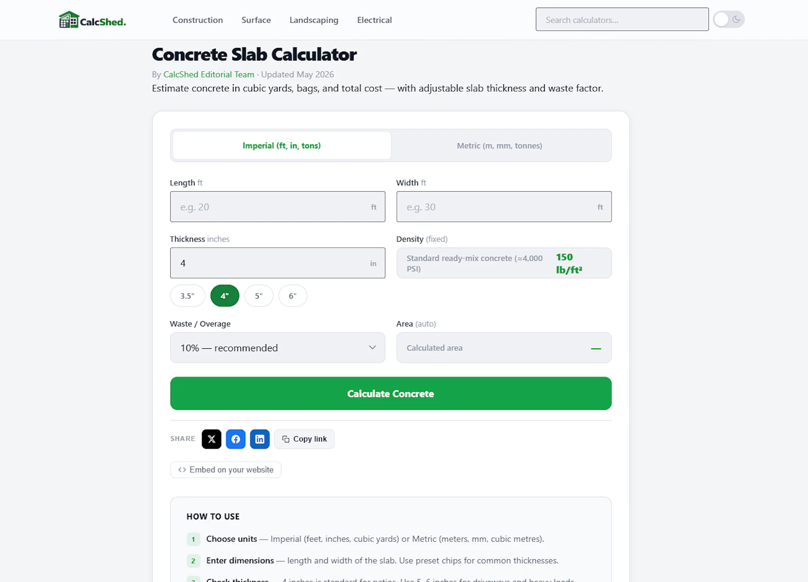 CalcShed screenshot 2
