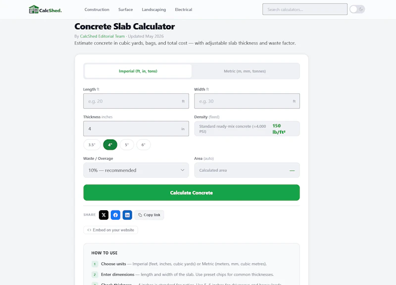 CalcShed screenshot 2