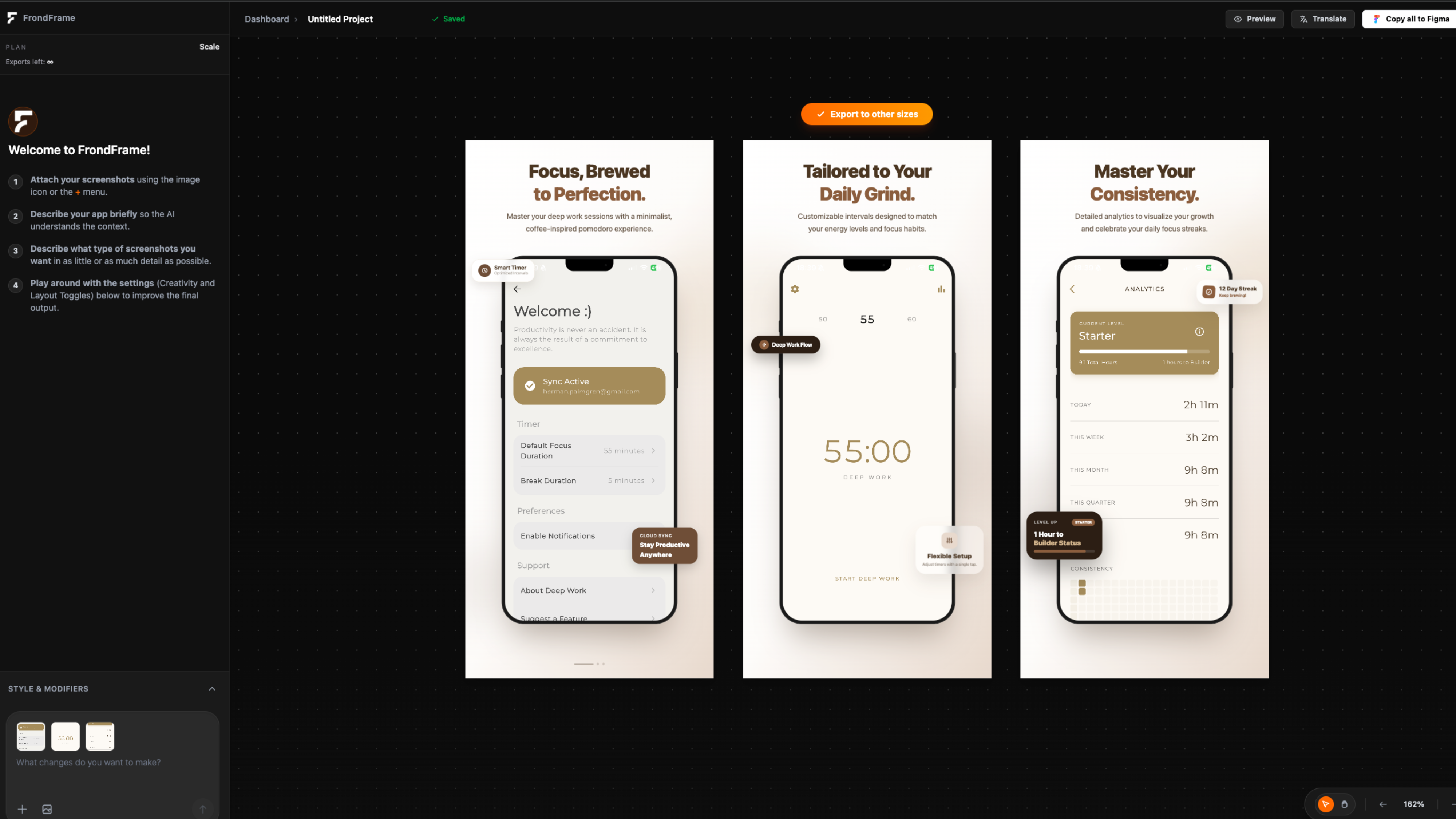 FrondFrame - Main product screenshot demonstrating key features and user interface