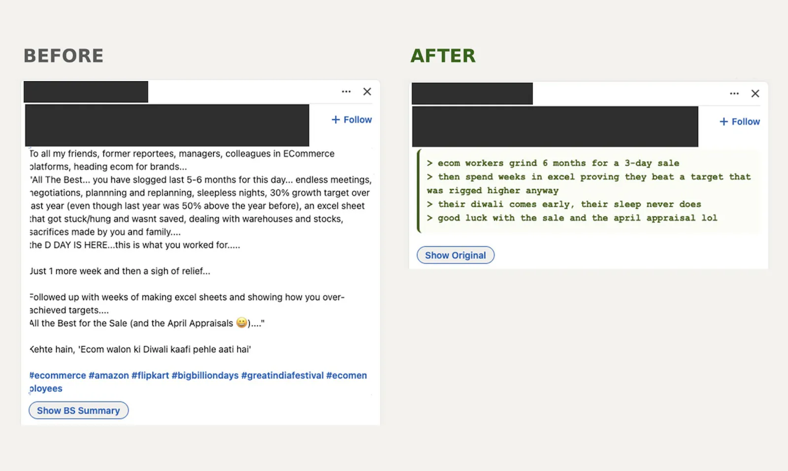 LinkedIn BS Remover screenshot 1