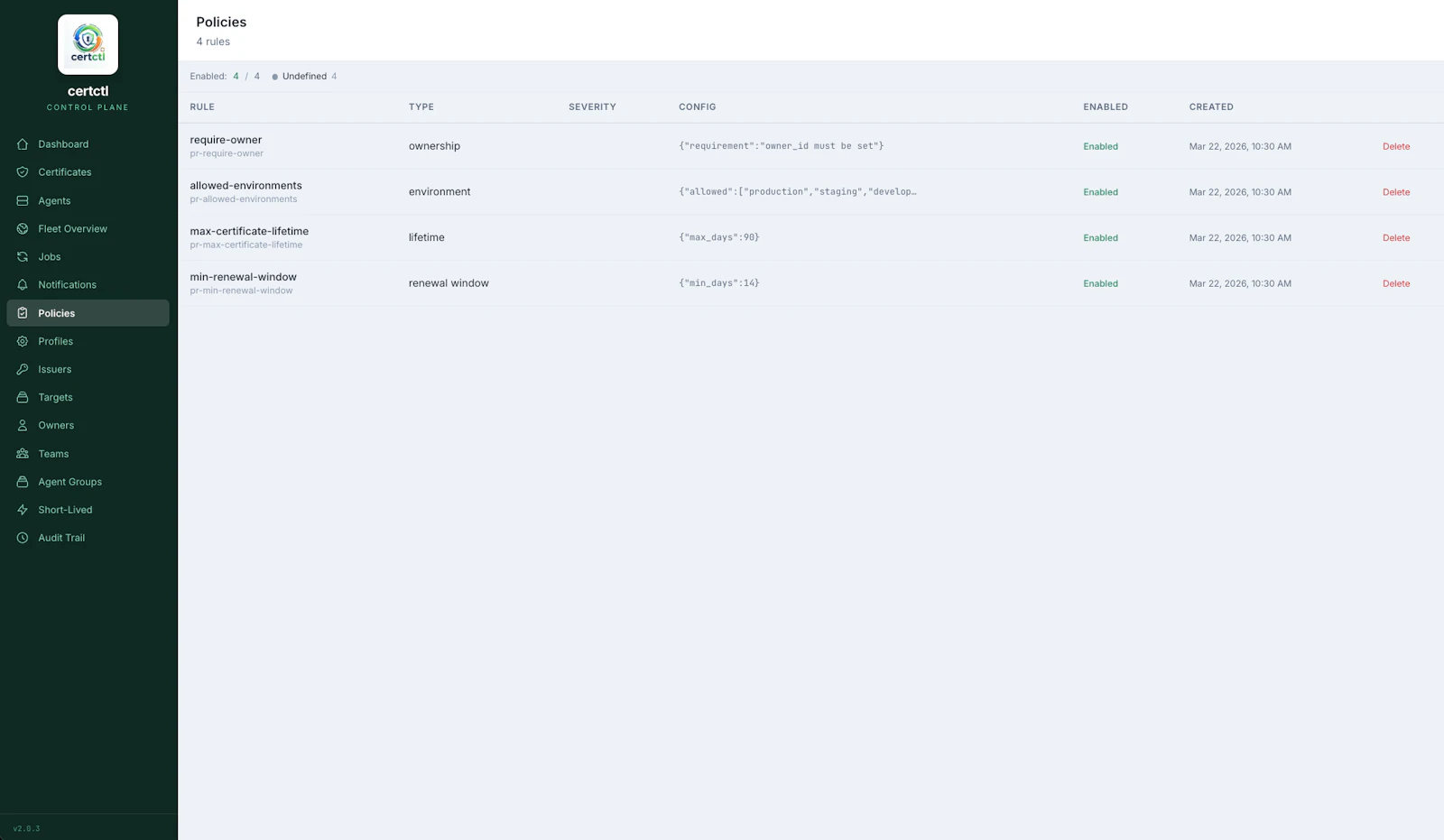 certctl screenshot 8