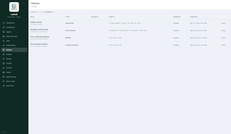 certctl screenshot 8