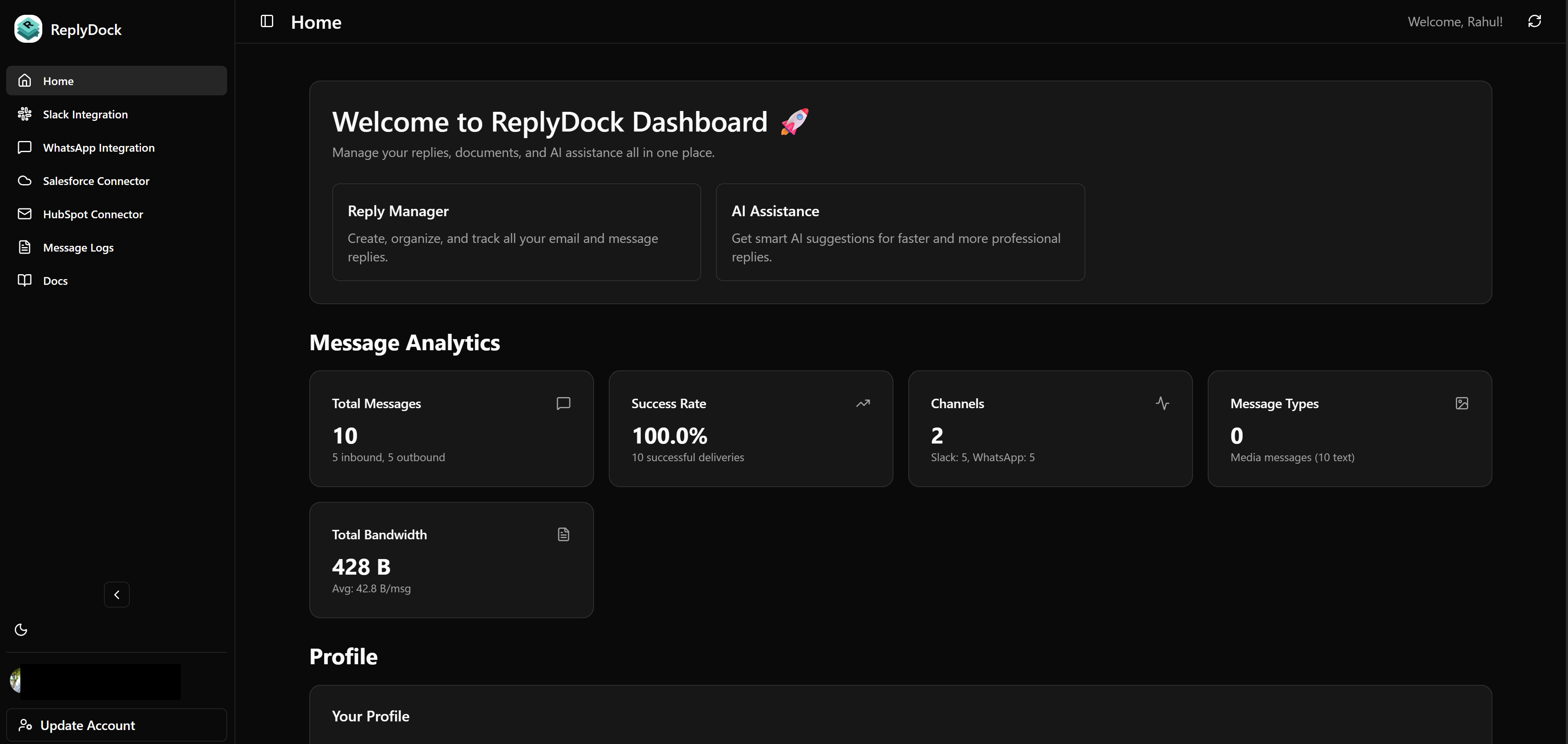Replydock – WhatsApp + Slack Messaging - Screenshot 4 preview