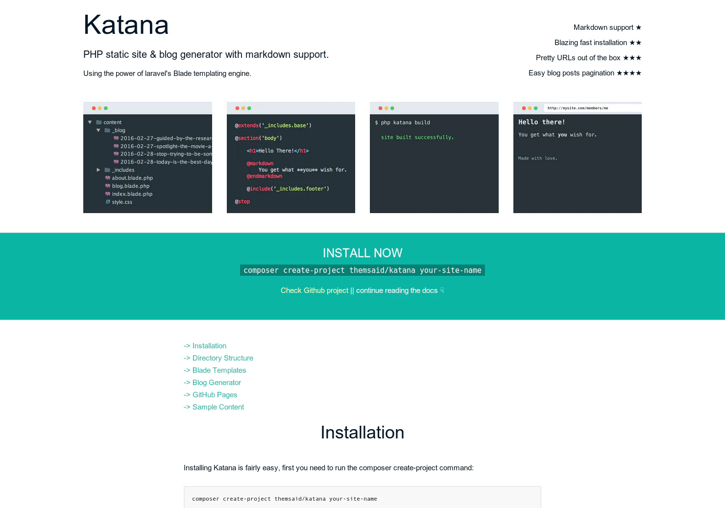 Katana - static site & blog generator