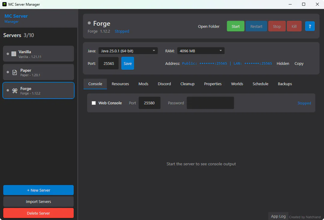MC Server Manager 项目横幅