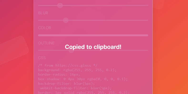 Glassmorphic CSS Generator gallery image