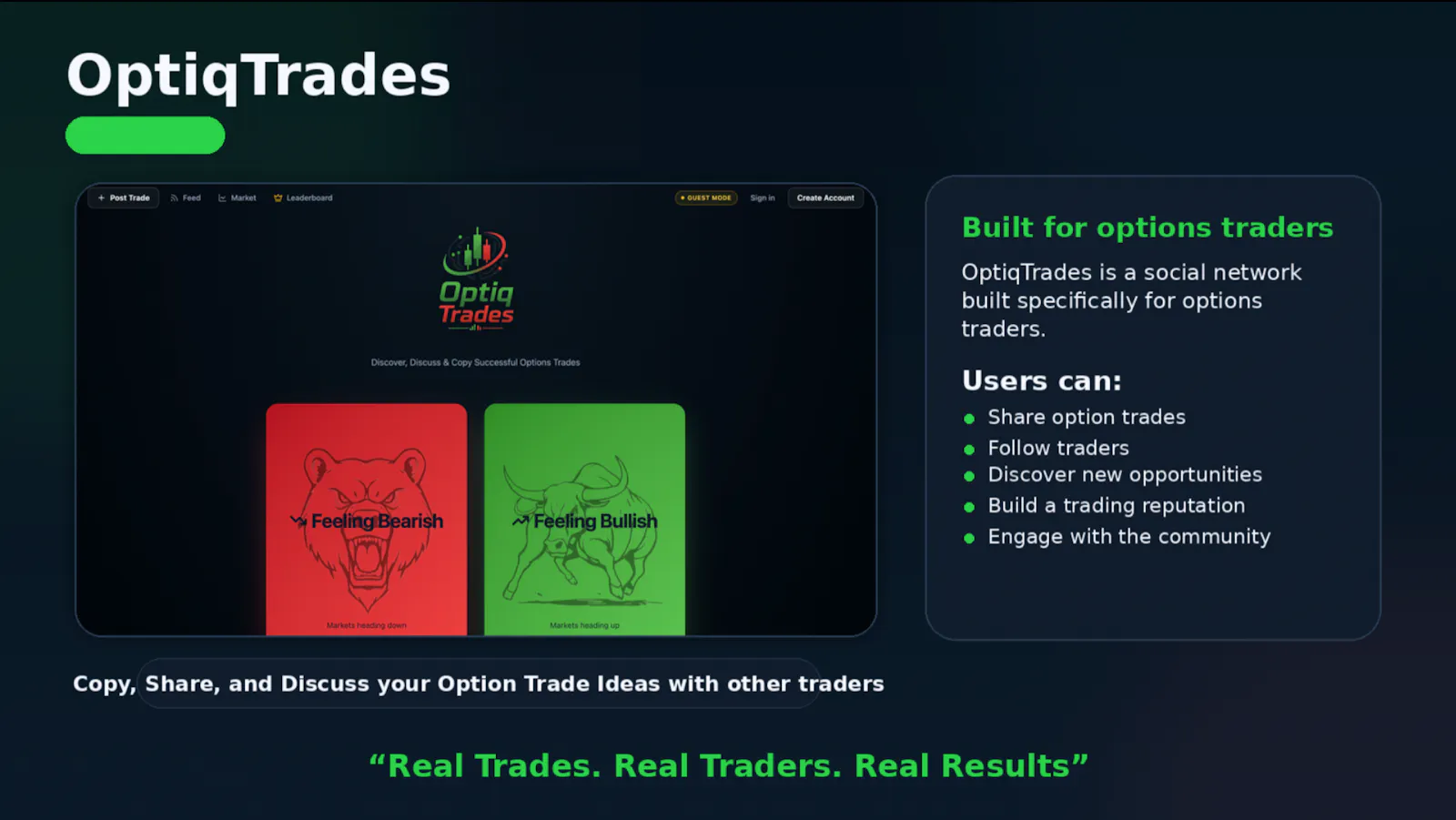OptiqTrades — Share & Copy Option Trades screenshot 2