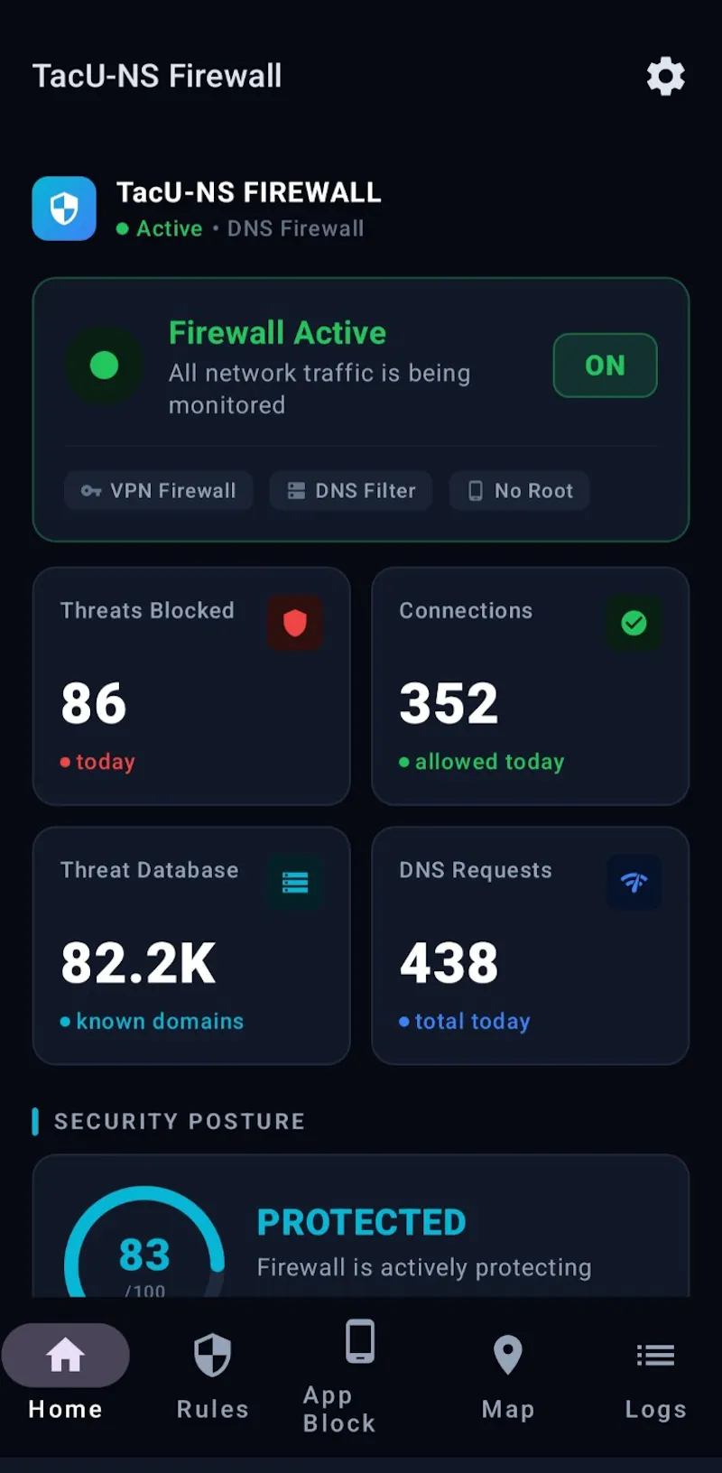 TacUNS Firewall screenshot 2