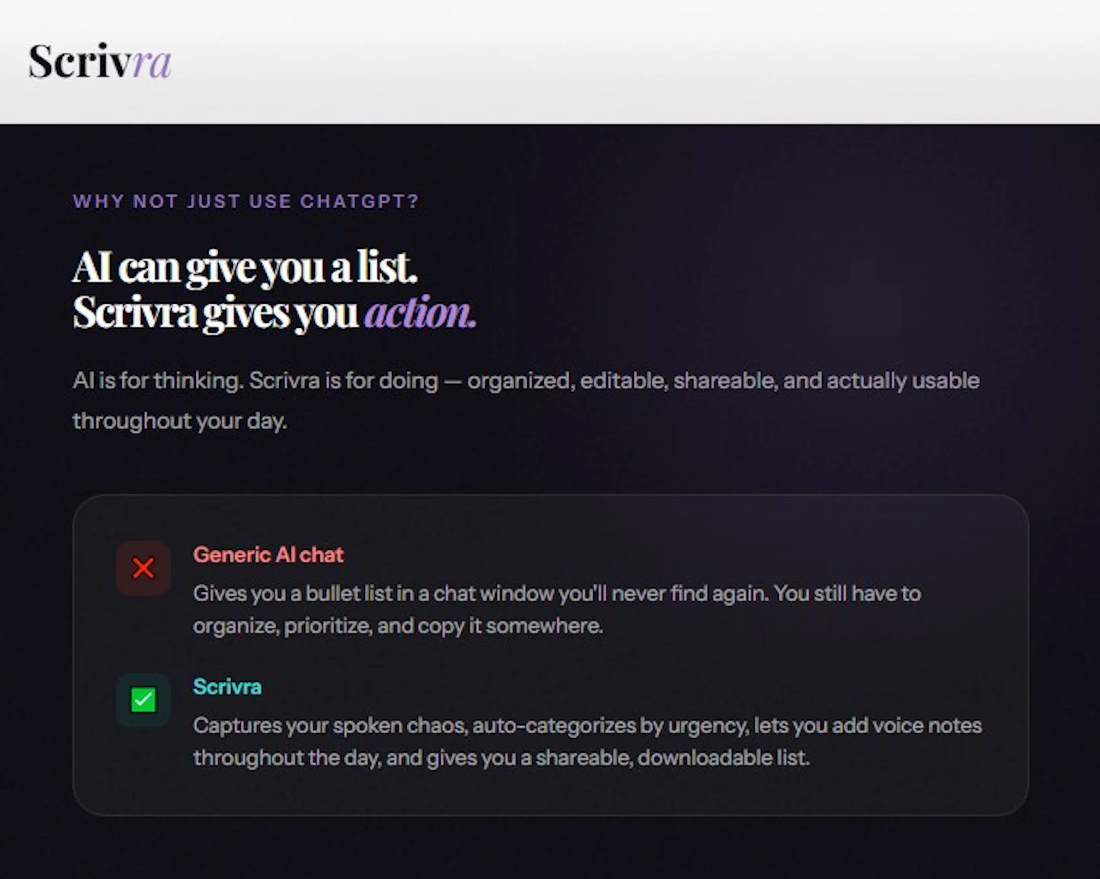 Scrivra – Voice to tasks instantly screenshot 5