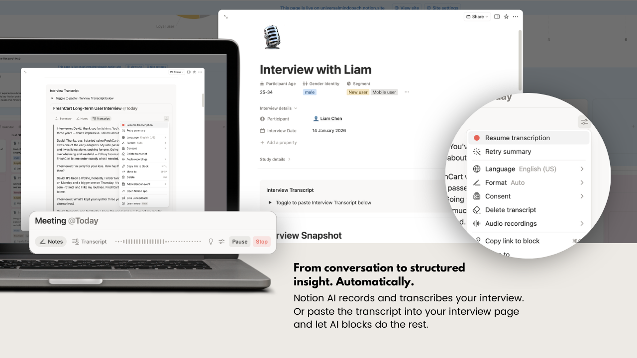 AI Customer Research Hub in Notion gallery image