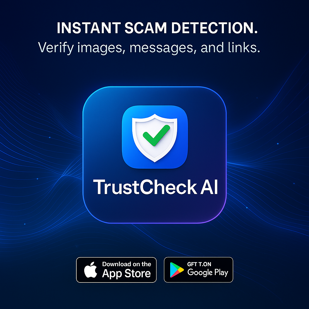 TrustCheck AI - Main screenshot showing features and interface
