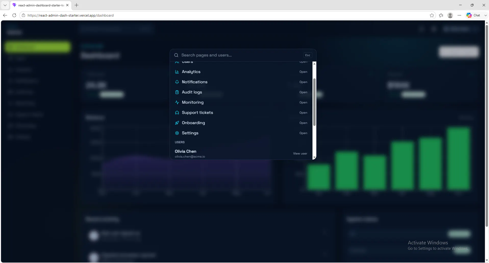 React Admin Dashboard Starter gallery image