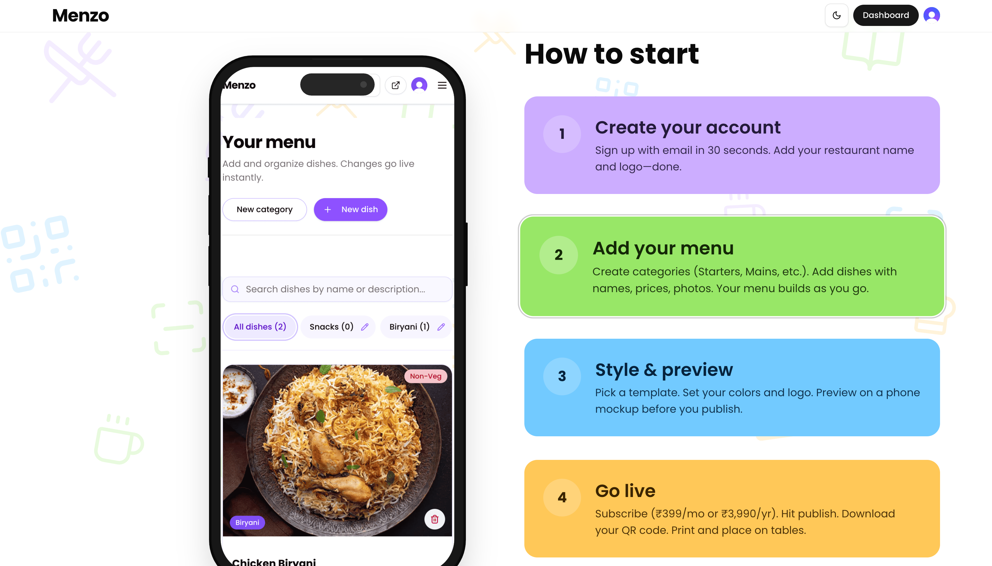 Menzo by CortexUI - Screenshot 2 showing product features and functionality