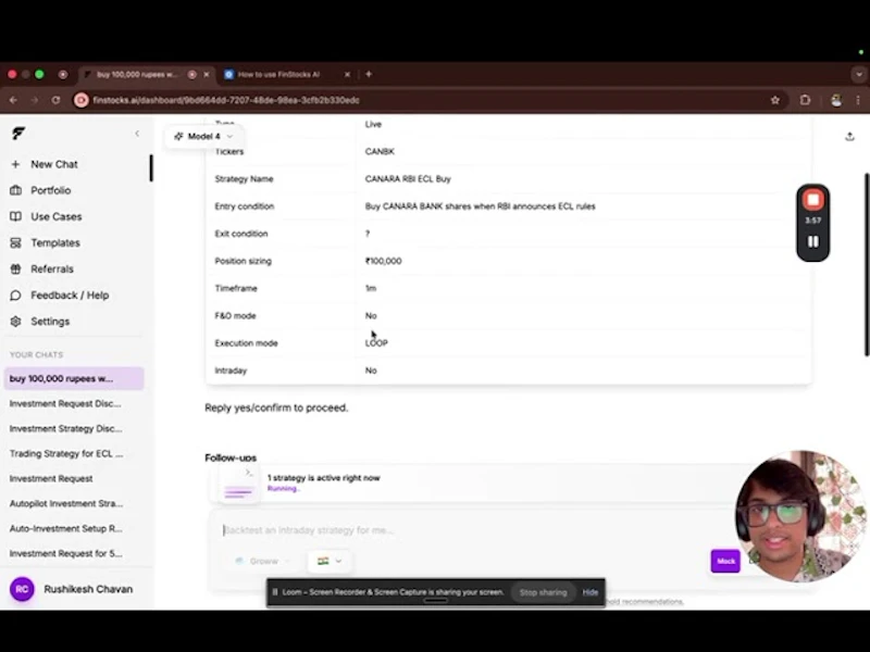FinStocks AI screenshot 1 (video preview)