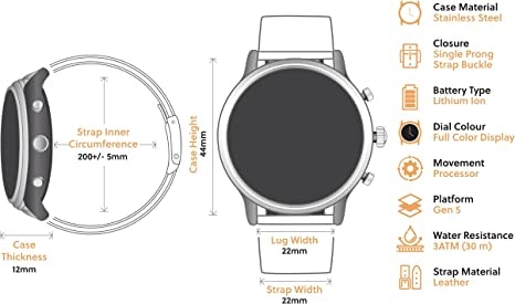Fossil Gen 5 Carlyle Stainles smartwatch - Hartslag, GPS, contactloze betalingen, smartphone -meldingen media 4