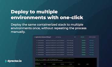 Représentation visuelle des améliorations de productivité offertes par Dyrector.io, avec différents outils et raccourcis affichés.