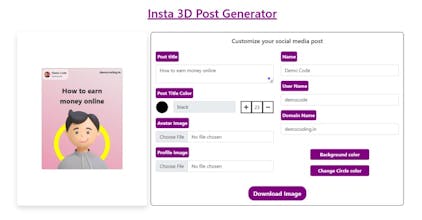 Instagram 3D Post Generator gallery image