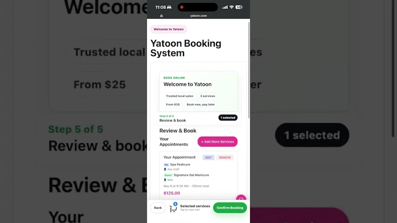 Yatoon Booking for Salons & Spas screenshot 1 (video preview)